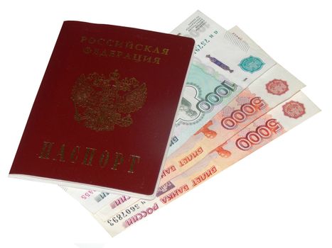 Russian passport with money