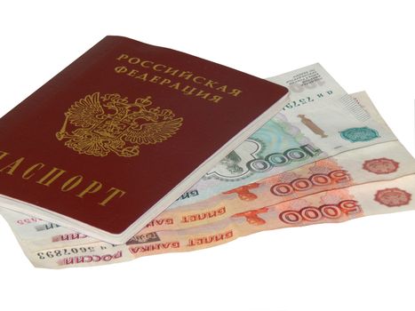 Russian passport with money