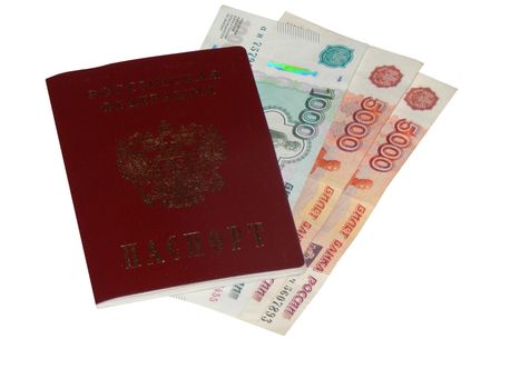 Russian passport with money