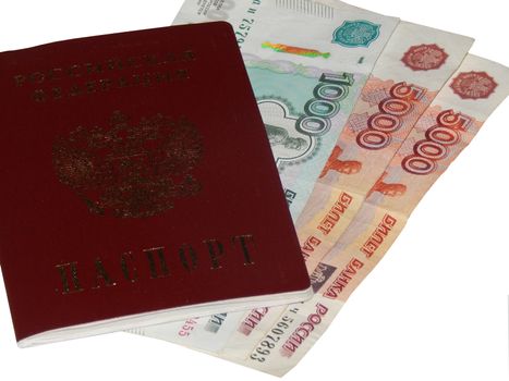 Russian passport with money