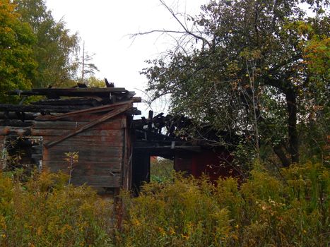 Village house burned