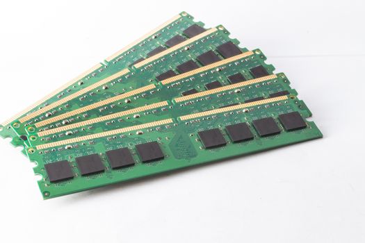 The memory ram modules on white background