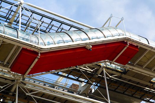 The Centre Pompidou in Paris designed in the style of high-tech architecture