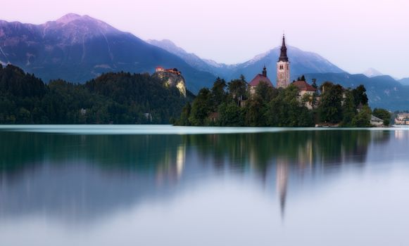 Lake Bled in evening light, Slovenia