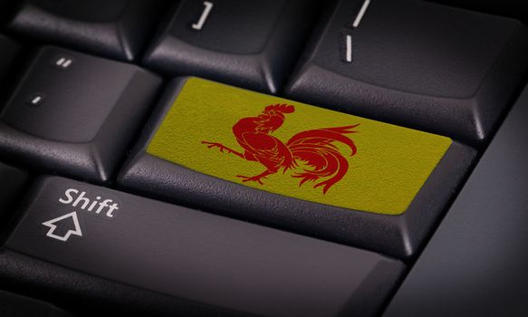 Flag on button keyboard, flag of Wallonia