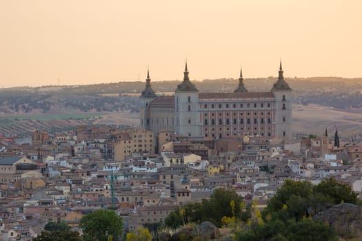 Historic town of Toledo with fortress Alcazar, Spain