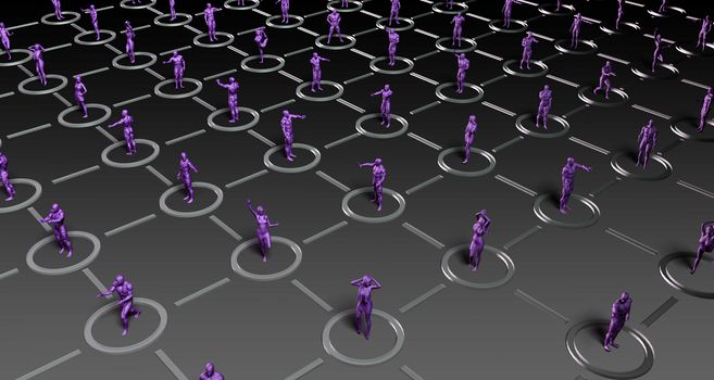 Social Media Network and Interaction Between People Art