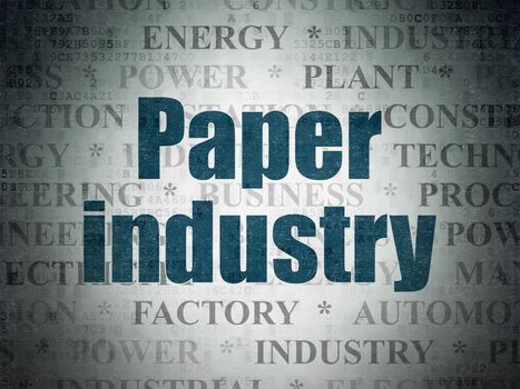 Manufacuring concept: Painted blue text Paper Industry on Digital Paper background with   Tag Cloud