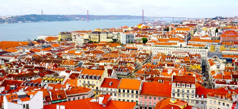 Scenery old town city from castle st. Jorge portugal lisbon 