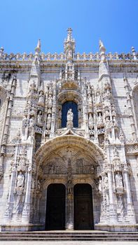 exterior of jeronimos architecture lisbon Portugal vertical