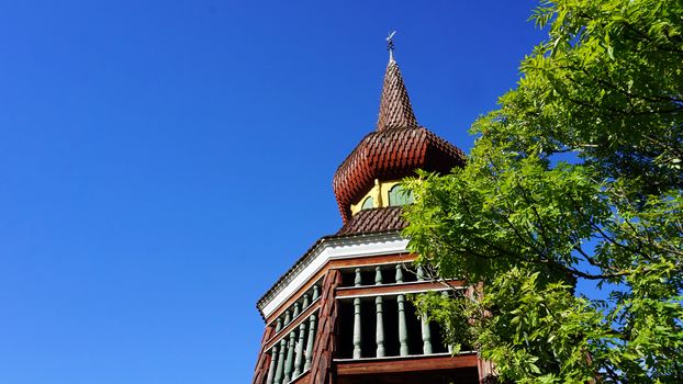 Antique tower in Skansen open air Museum in Stockholm, Sweden