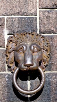 lion door handle at cityhall in stockholm, Sweden