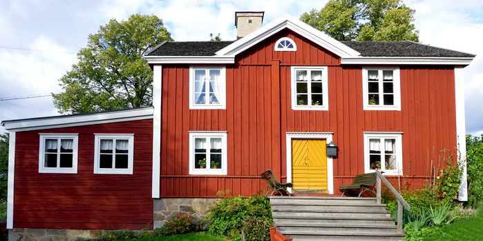 vintage house display in Skansen open air Museum in Stockholm, Sweden