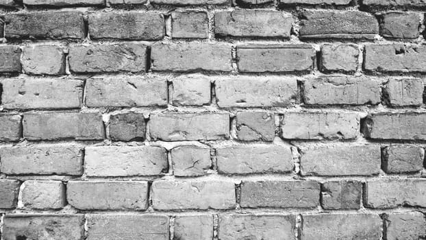 Grey scale  Brick wall background horizontal