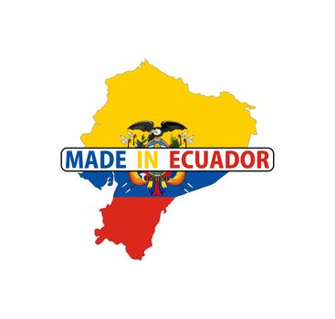 made in ecuador country national flag map shape with text