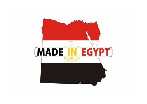 made in egypt country national flag map shape with text