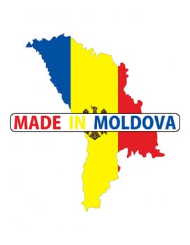 made in moldova country national flag map shape with text