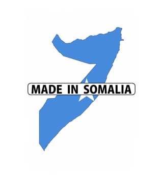 made in somalia country national flag map shape with text