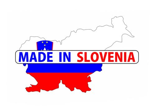 made in slovenia country national flag map shape with text