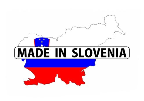 made in slovenia country national flag map shape with text