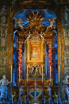 Parma,Italy,25 september 2015.Considered miraculous image of the Virgin and child. The popularity of this icon led to the construction (1521-1539) of the church, now Basilica, of Madonna della Steccata, one of the most important churches of Parma