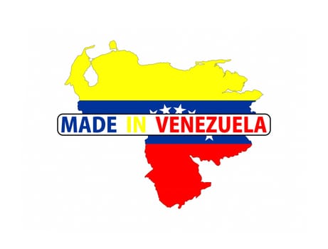 made in venezuela country national flag map shape with text