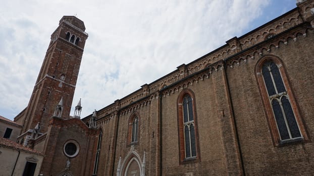 Historical church Santa maria building in old town city Venice, Italy