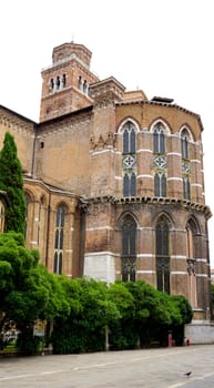 Historical church Santa maria building in old town city Venice, Italy