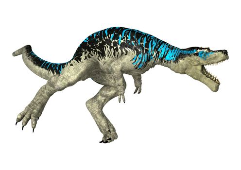 3D digital render of a dinosaur tyrannosaurus isolated on white background