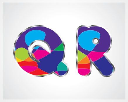 Vector illustration of the alphabet . Set of letters. colorful shapes from A to Z