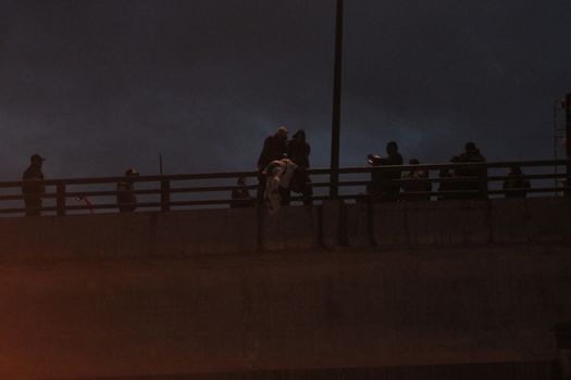 [Warning: graphic content]MEXICO, Iztapalapa: A dead man hangs from the Puente La Concordia, a bridge in Iztapalapa, Federal District, Mexico City, Mexico on October 19, 2015. The victim, reportedly close to age 30, was found with his head and body wrapped, and showed signs of torture when he was discovered around 4am local time. While the man's death is still being investigated, Iztapalapa has been listed among the most dangerous neighborhoods in the world.