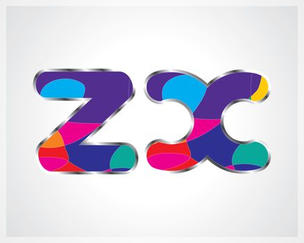 Vector illustration of the alphabet . Set of letters. colorful shapes from A to Z