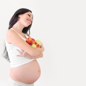 pregnant woman with fruits