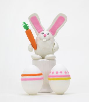 plasticine rabbit with easter egg