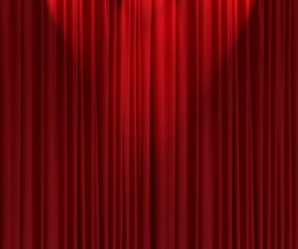 red silk curtain background