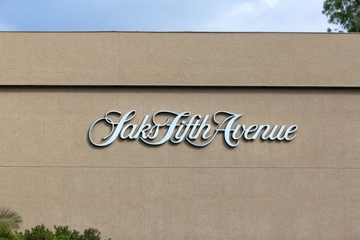 COSTA MESA, CA/USA - OCTOBER 17, 2015: Saks Fifth Avenue store exterior. Saks Fifth Avenue is an American luxury department store.