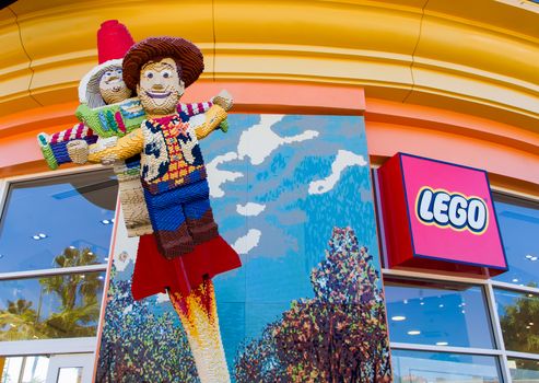 ANAHEIM, CA/USA - OCTOBER 10, 2015: Legloland store exterior at Downtown Disney. The Lego Group manufactuers of Lego brand toys.