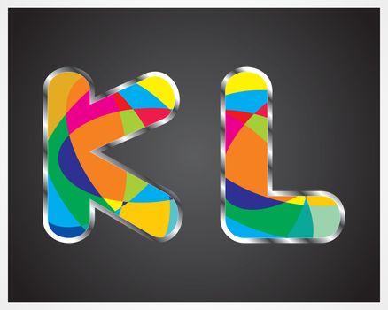 multi color shapes alphabet from A to Z