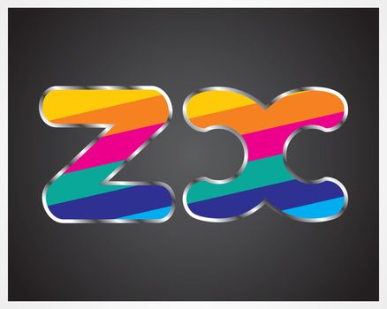 multi color shapes alphabet from A to Z