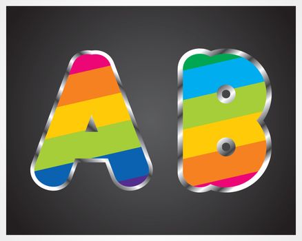 multi color shapes alphabet from A to Z