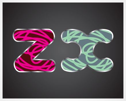 multi color Lines alphabet from A to Z