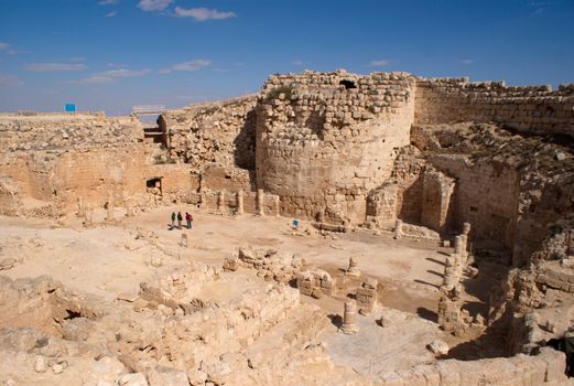 Herodion temple castle in Judea desert, Israel