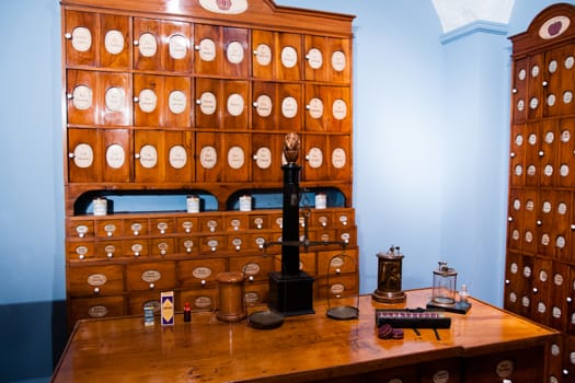 Historic farmacy laboratory in Heidelberg castle museum