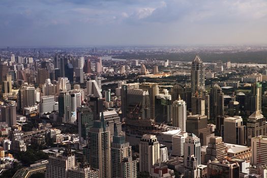 BANGKOK, THAILAND - DECEMBER 23: Aerial view of Bangkok on December 23, 2013 in Bangkok.