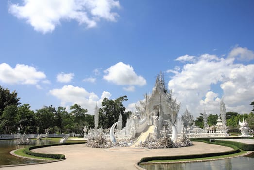 Wat Rong Khun temple is located in the city of Chiang Rai