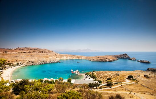 Lindos bay, Rhodes island, Greece