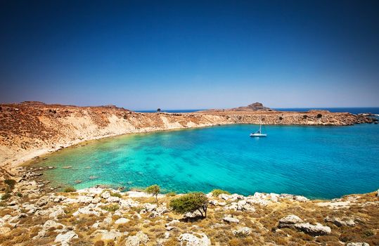 Lindos bay, Rhodes island, Greece