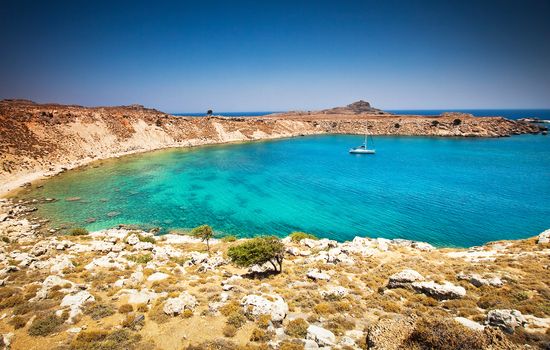 Lindos bay, Rhodes island, Greece