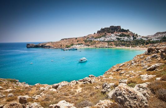 Lindos bay, Rhodes island, Greece