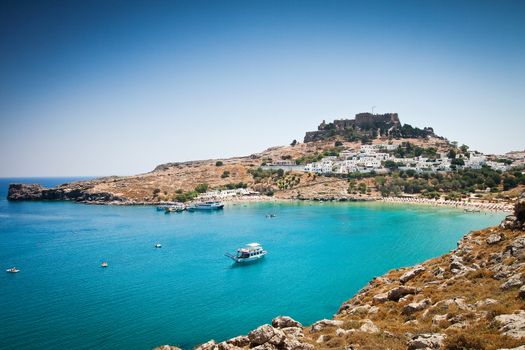 Lindos bay, Rhodes island, Greece